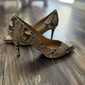 Snakeskin DKNY Patterned Women's Heels with Gold Heel